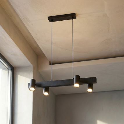 Brilagi - SELE Cable Pendant Light 4xGU10/30W/230V Black