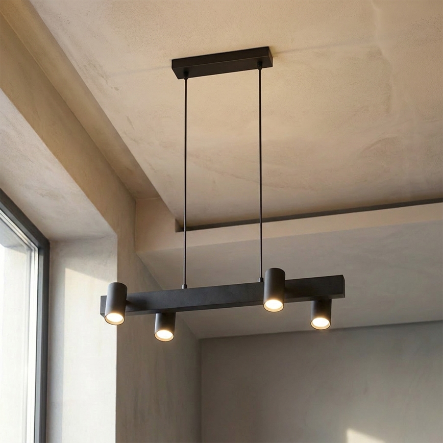 Brilagi - SELE Cable Pendant Light 4xGU10/30W/230V Black