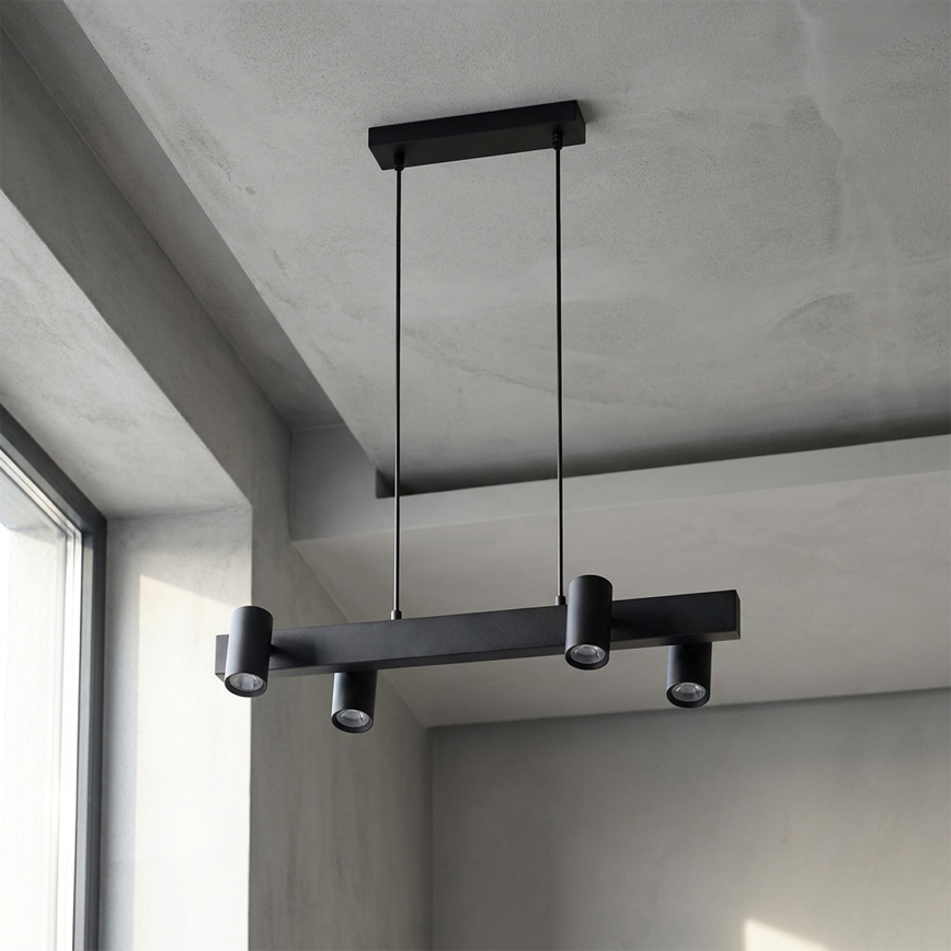 Brilagi - SELE Cable Pendant Light 4xGU10/30W/230V Black
