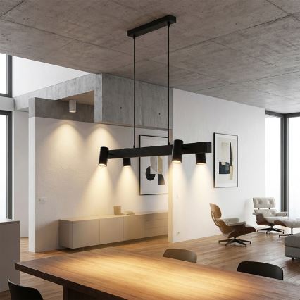 Brilagi - SELE Cable Pendant Light 4xGU10/30W/230V Black