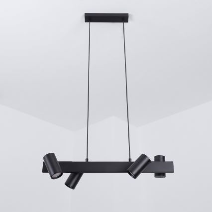 Brilagi - SELE Cable Pendant Light 4xGU10/30W/230V Black