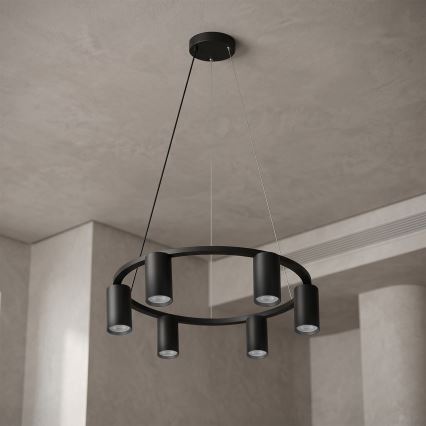 BRILAGI - SELE Cable-Suspended Chandelier 6x GU10/30W/230V, Black