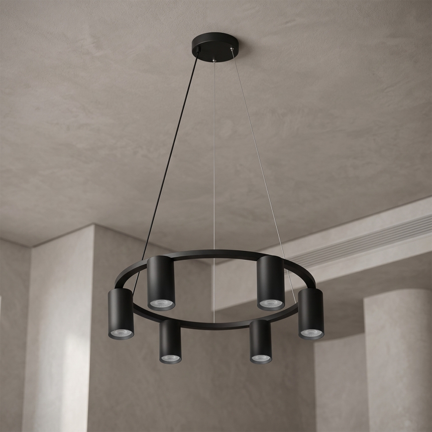 BRILAGI - SELE Cable-Suspended Chandelier 6x GU10/30W/230V, Black