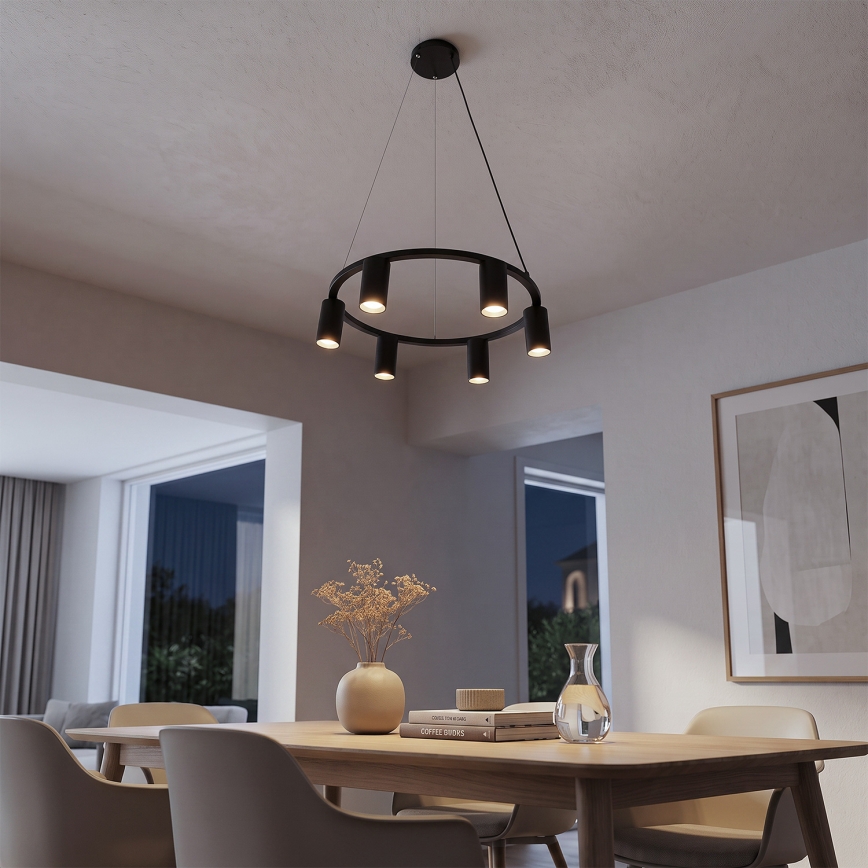 BRILAGI - SELE Cable-Suspended Chandelier 6x GU10/30W/230V, Black