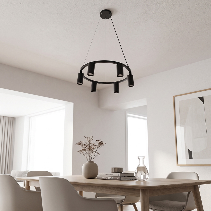 BRILAGI - SELE Cable-Suspended Chandelier 6x GU10/30W/230V, Black