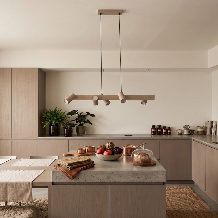 Brilagi - SELE Cable-suspended pendant light 6xGU10/30W/230V Beige