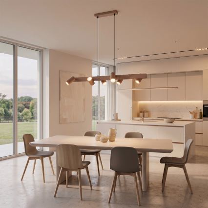 Brilagi - SELE Cable-suspended pendant light 6xGU10/30W/230V Beige