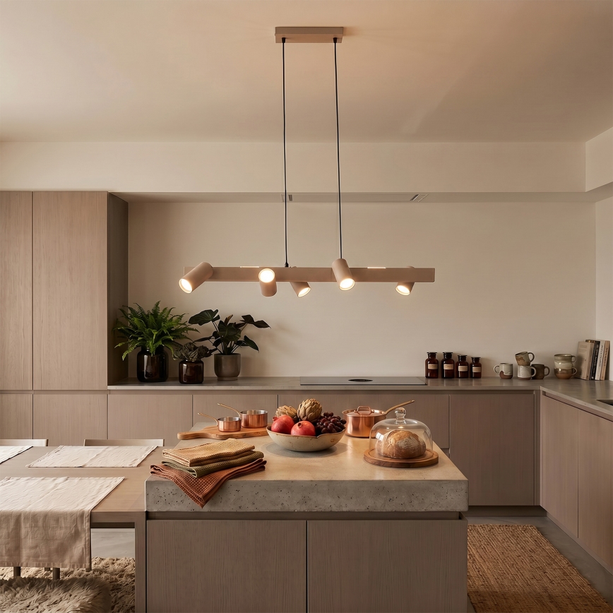 Brilagi - SELE Cable-suspended pendant light 6xGU10/30W/230V Beige