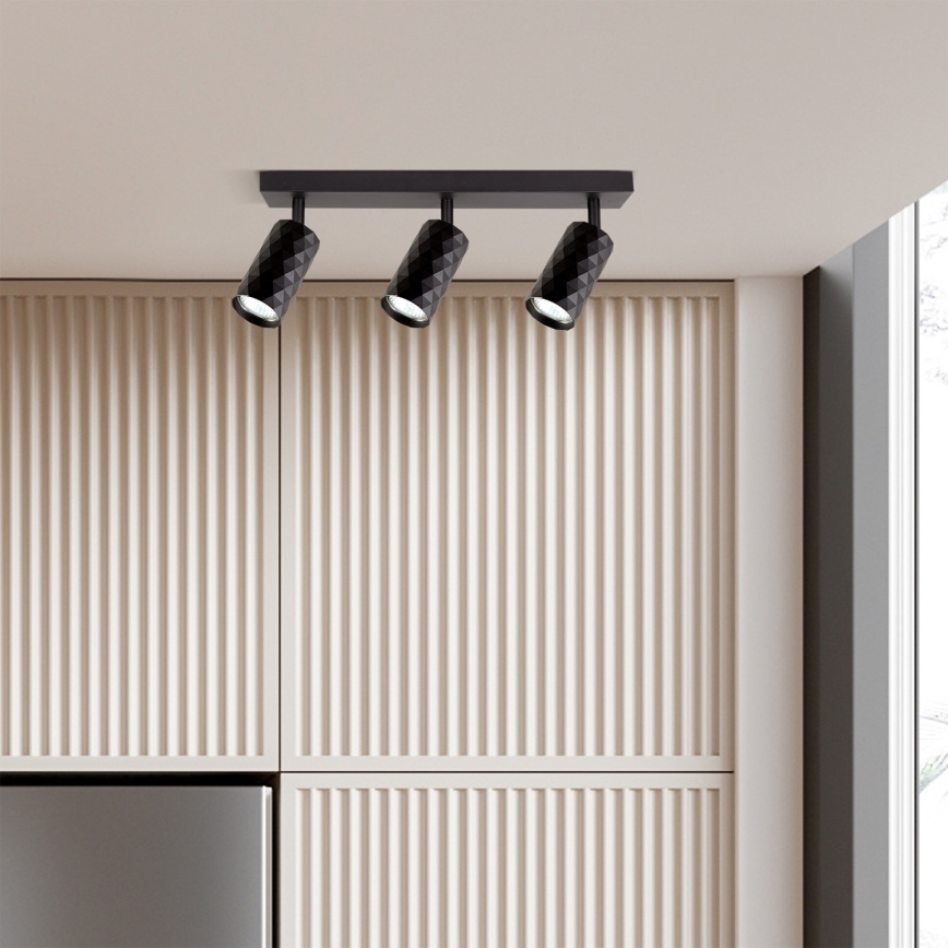 Brilagi - SELE DIAMANT 3-Light Spotlight (3x GU10, 30W, 230V) Black