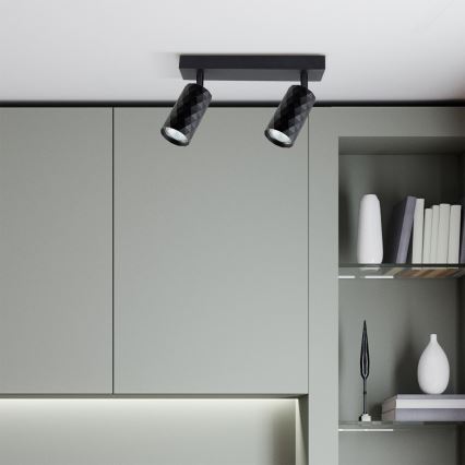 Brilagi - LED RGBW Dimmable Spotlight SELE DIAMANT 2xGU10/4,8W/230V 3000K Black + Remote Control