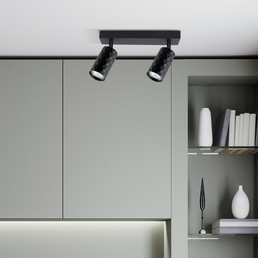 Brilagi - LED RGBW Dimmable Spotlight SELE DIAMANT 2xGU10/4,8W/230V 3000K Black + Remote Control