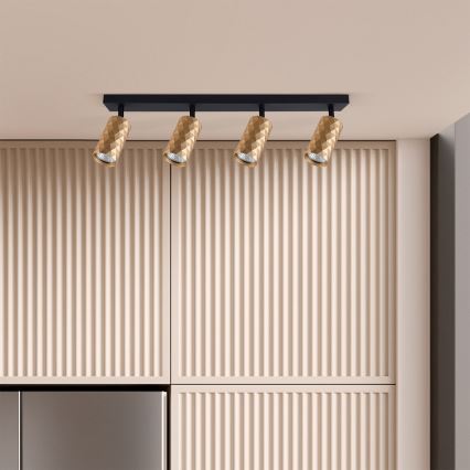 Brilagi - LED RGBW Dimmable Spotlight SELE DIAMANT 4×GU10/4,8W/230V 3000K Gold + Remote Control