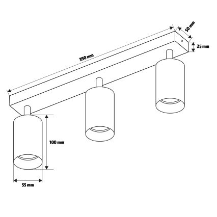 Brilagi - SELE DIAMANT spotlight 3xGU10/30W/230V gold