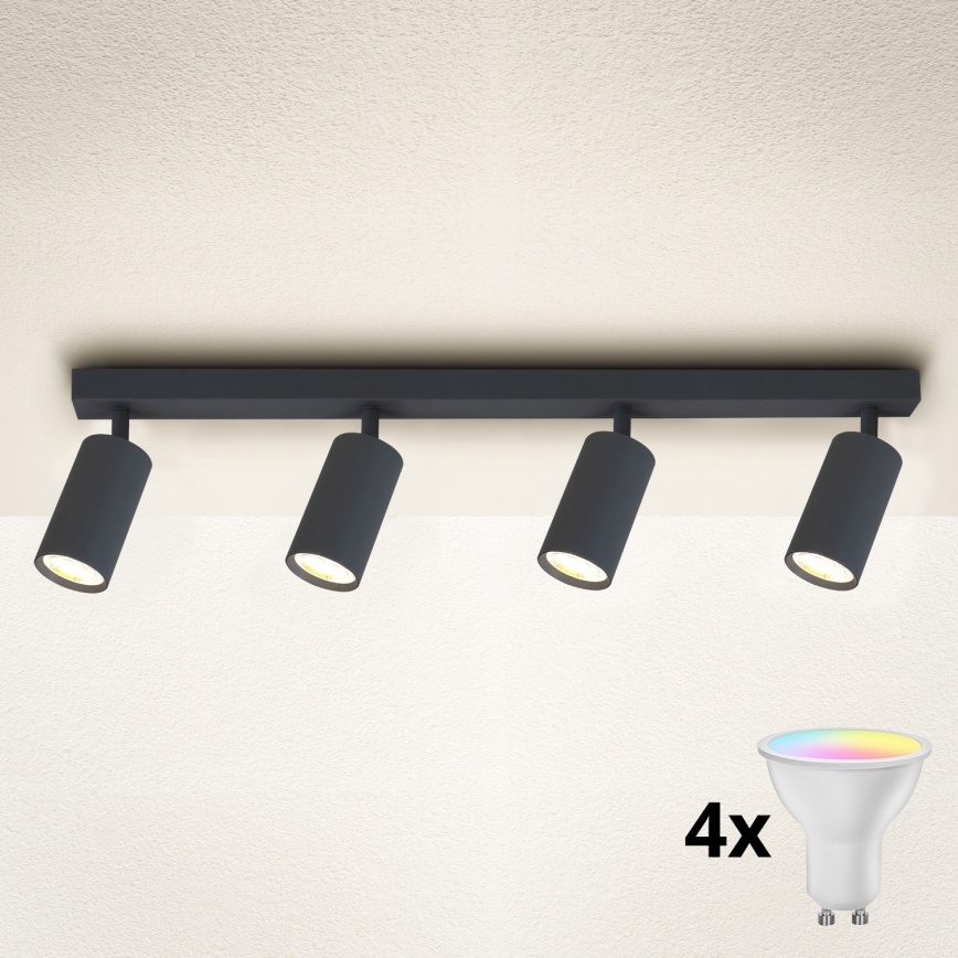 Brilagi - SELE Dimmable LED RGBW Spot Fixture 4×GU10/6.5W/230V 2700–6500K Anthracite