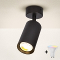 Brilagi - SELE Dimmable LED RGBW Spotlight 1xGU10/4,8W/230V/3000K Black + Remote Control