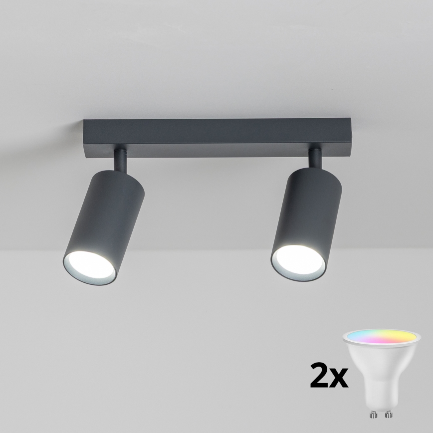 Brilagi - SELE Dimmable LED RGBW Spotlight 2x GU10/6.5W/230V 2700–6500K Anthracite