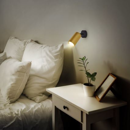 Brilagi - SELE GOLDEN LED RGBW Dimmable Spotlight 1xGU10/4,8W/230V 3000K Black/Gold + Remote Control