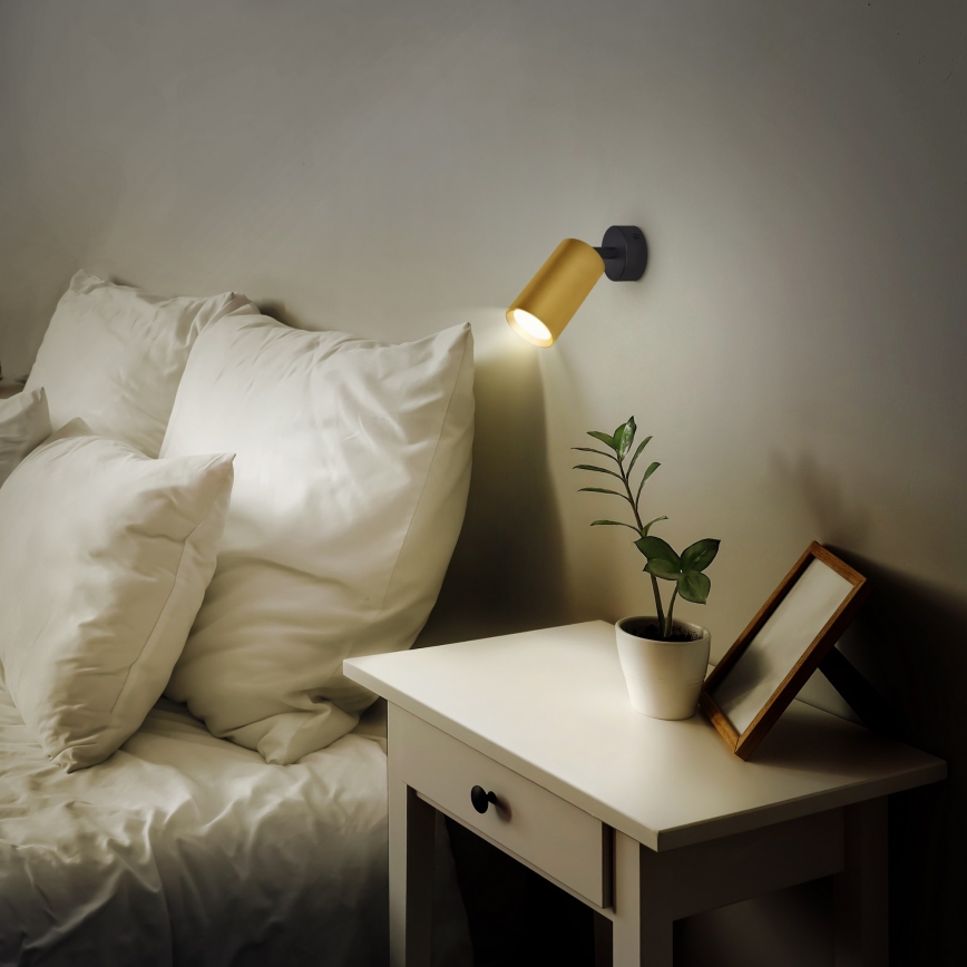 Brilagi - SELE GOLDEN LED RGBW Dimmable Spotlight 1xGU10/6W/230V 3000K Black/Gold + Remote Control