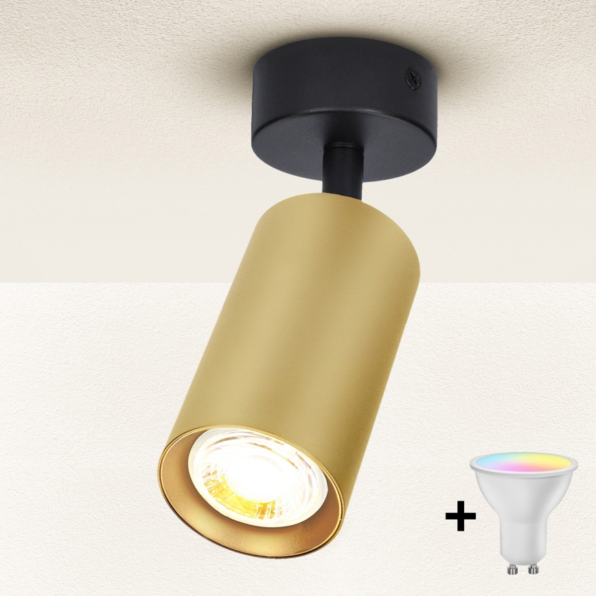 Brilagi - SELE GOLDEN LED RGBW dimmable spotlight 1x GU10/6.5W/230V 2700-6500K black/gold