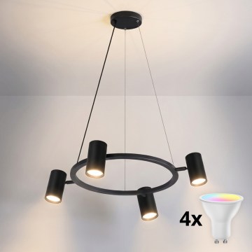 BRILAGI - SELE LED RGBW Dimmable Cable Pendant 4xGU10/6.5W/230V 2700-6500K Black