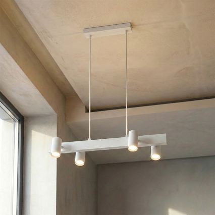 BRILAGI - SELE LED RGBW Dimmable Cable-Suspended Pendant Light, 4x GU10 / 6.5 W / 230 V / 2700–6500 K, White