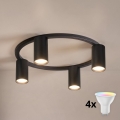 BRILAGI - SELE LED RGBW Dimmable Ceiling Light 4xGU10/6.5W/230V 2700-6500K Black