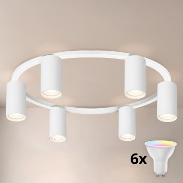 BRILAGI - SELE LED RGBW Dimmable Ceiling Light 6x GU10/6.5W/230V 2700-6500K White + Remote Control