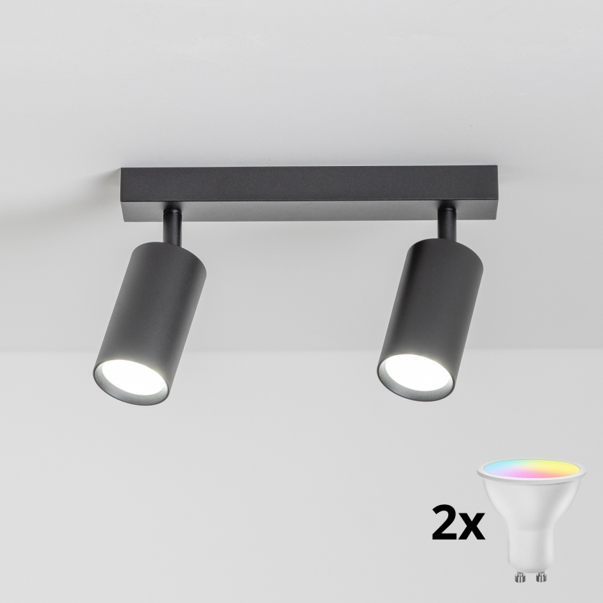 Brilagi - SELE LED RGBW Dimmable Spotlight 2x GU10/6.5W/230V 2700-6500K black