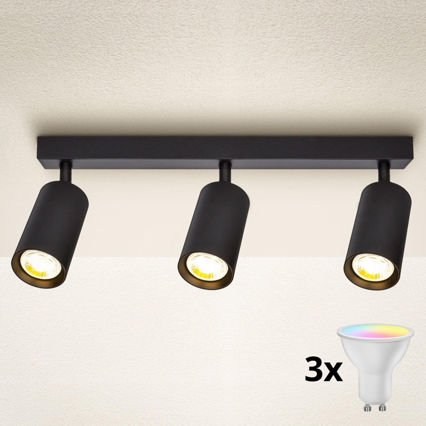 Brilagi - SELE LED RGBW Dimmable Spotlight 3xGU10/6,5W/230V 2700-6500K black