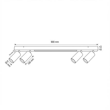 Brilagi - SELE LED Spotlight 4xGU10/30W/230V + LED/20W White