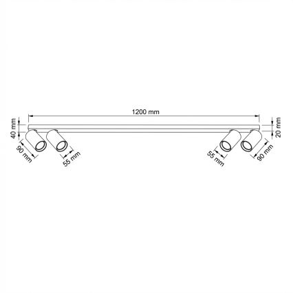 Brilagi - SELE LONG 4xGU10/30W/230V Spotlight, White