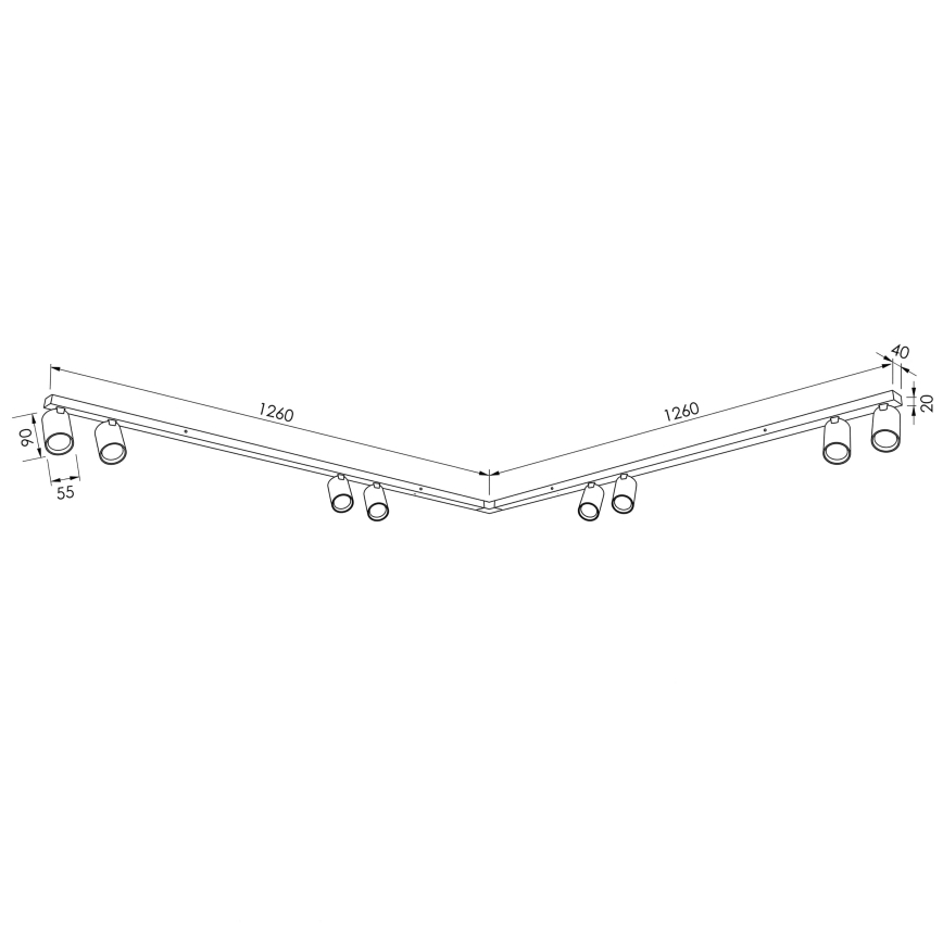 BRILAGI - SELE LONG 8xGU10/30W/230V Spotlight, black