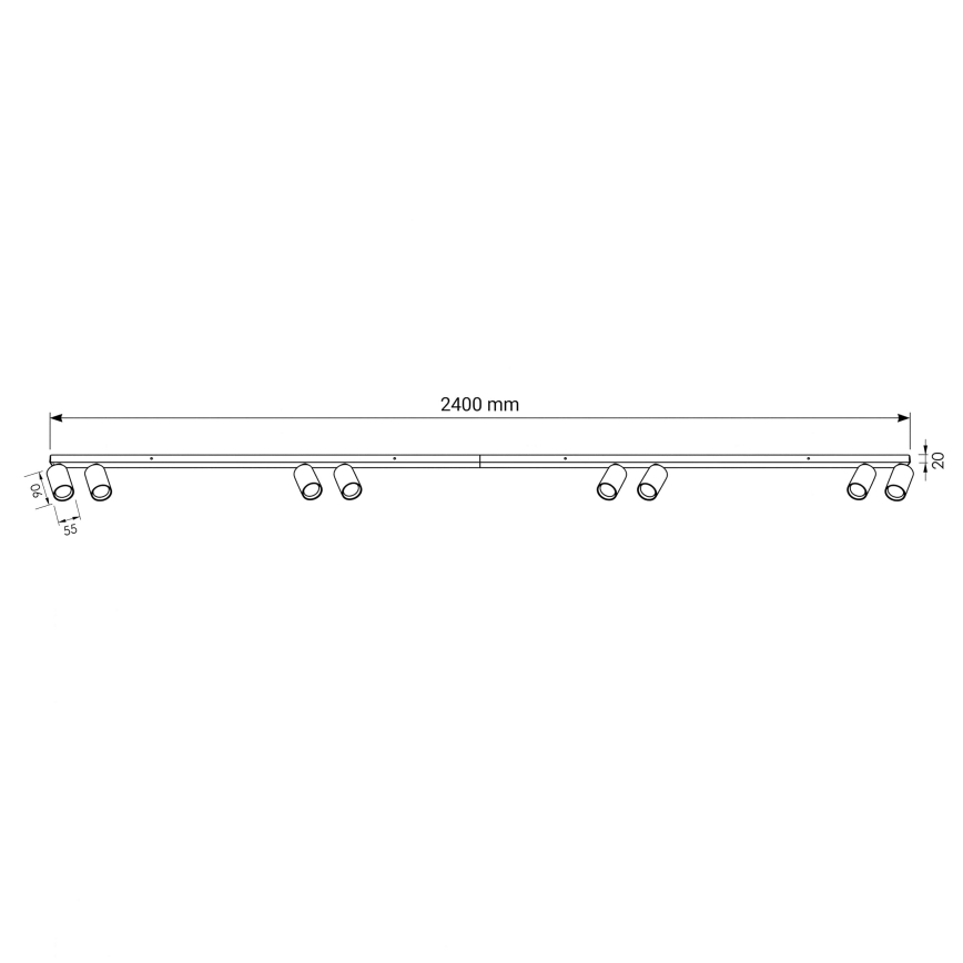 BRILAGI - SELE LONG 8xGU10/30W/230V Spotlight, black
