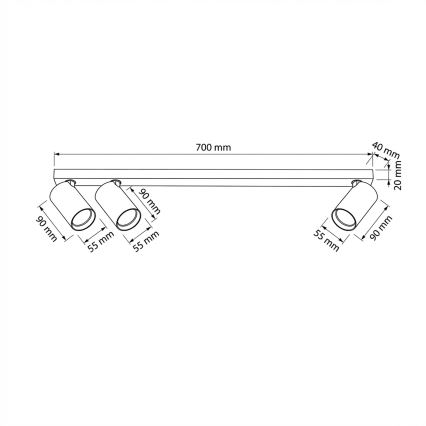 Brilagi - SELE LONG Spotlight 3xGU10/30W/230V Beige