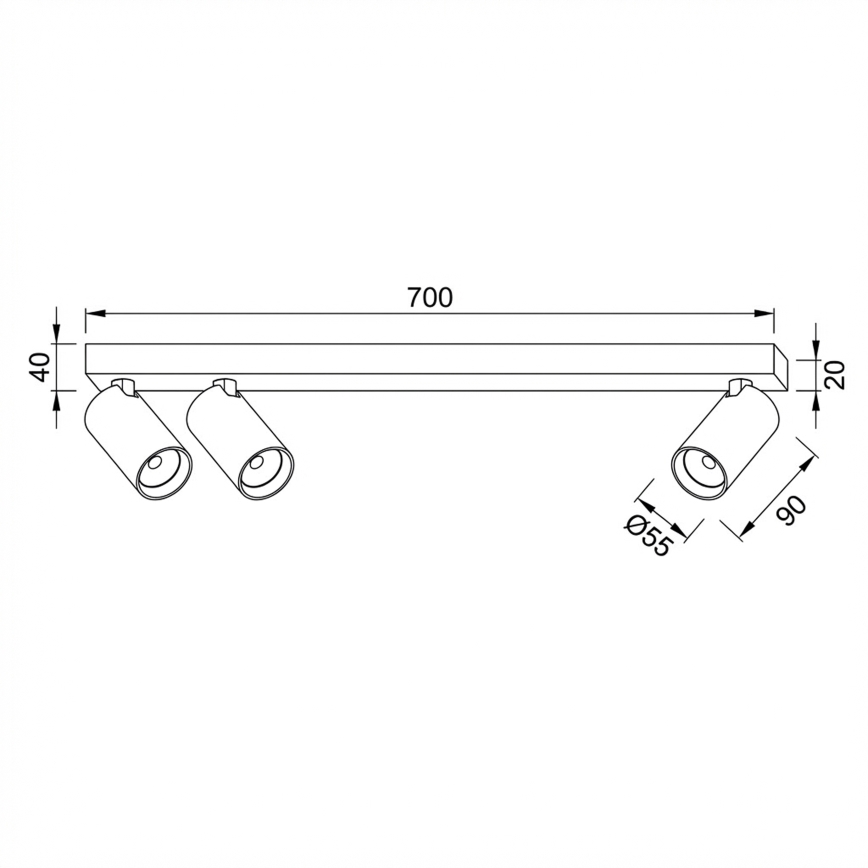 Brilagi - SELE LONG Spotlight 3xGU10/30W/230V White
