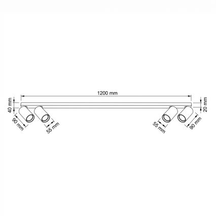 BRILAGI - SELE LONG spotlight 4xGU10/30W/230V beige