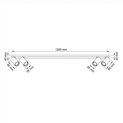 BRILAGI - SELE LONG spotlight 4xGU10/30W/230V black