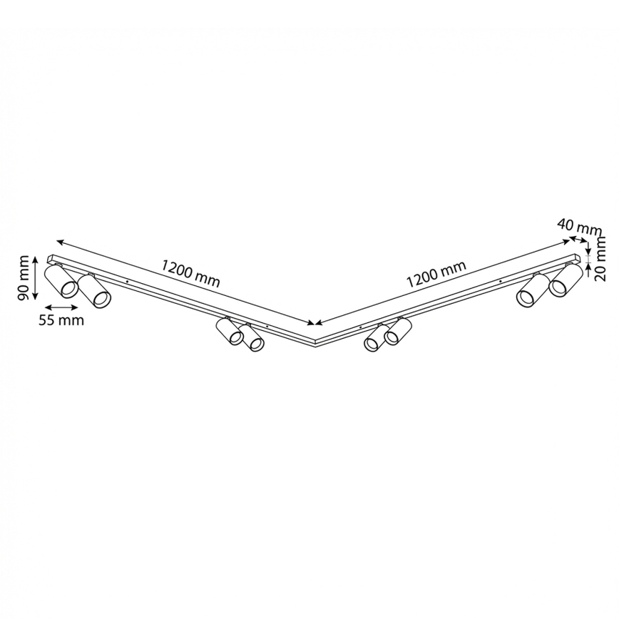 Brilagi - SELE LONG Spotlight 8xGU10/30W/230V, White