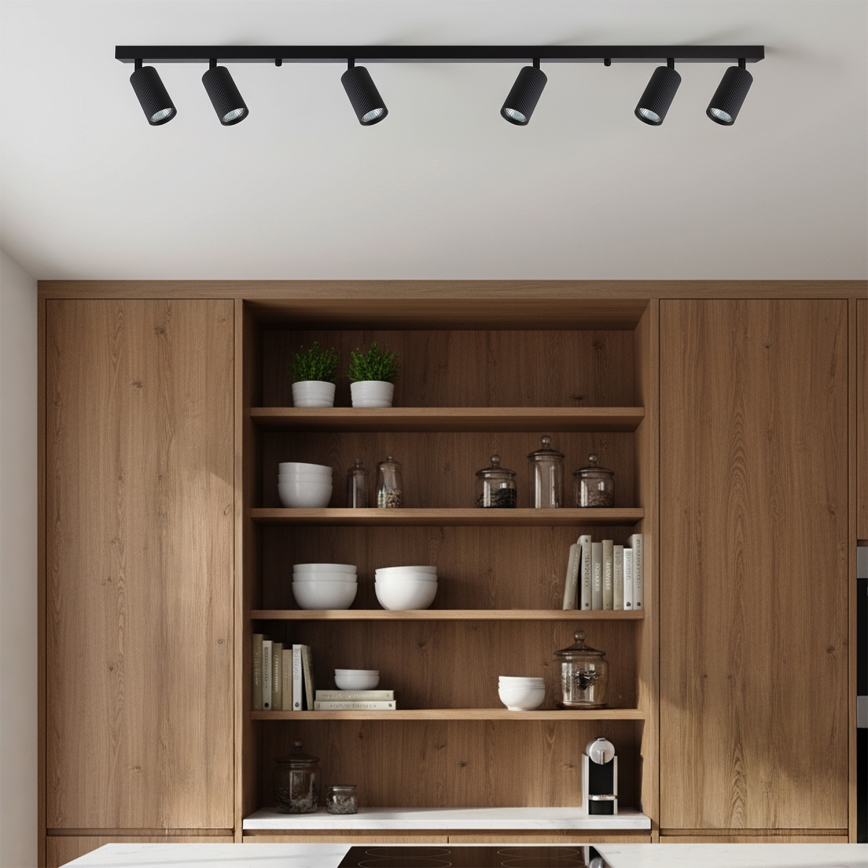 Brilagi - SELE MODERN 6xGU10/30W/230V Black Spotlight