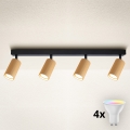 Brilagi - SELE MODERN LED RGBW Dimmable Spotlight 4xGU10/4,8W/230V 3000K Gold + Remote Control
