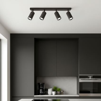 Brilagi - SELE MODERN LED RGBW Dimmable 4-Light Spotlight GU10/4,8W/230V 3000K Black + Remote Control