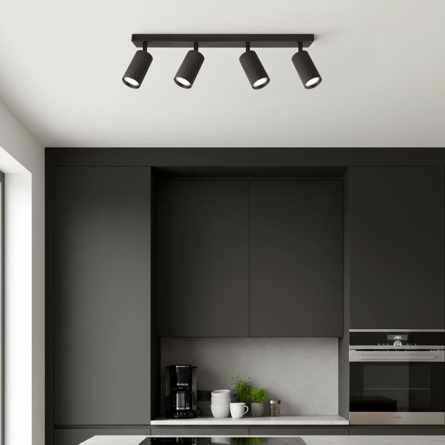 Brilagi - SELE MODERN LED RGBW Dimmable 4-Light Spotlight GU10/4,8W/230V 3000K Black + Remote Control