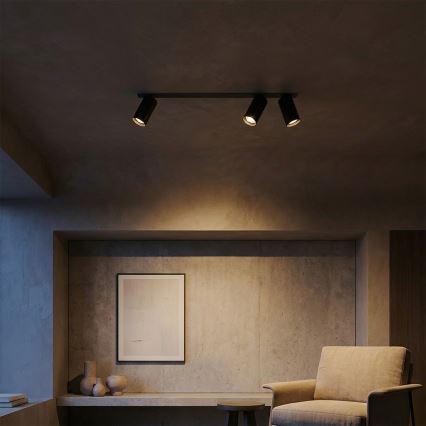 Brilagi - SELE Recessed ceiling light 3xGU10/30W/230V Black