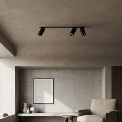 Brilagi - SELE Recessed ceiling light 3xGU10/30W/230V Black