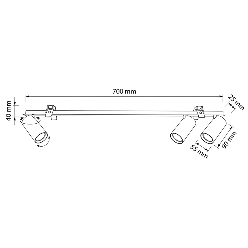 Brilagi - SELE recessed ceiling light 3xGU10/30W/230V white