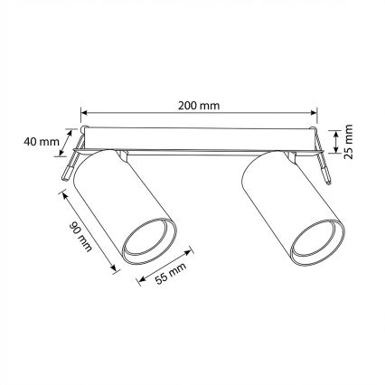 Brilagi - SELE recessed downlight 2xGU10/30W/230V black