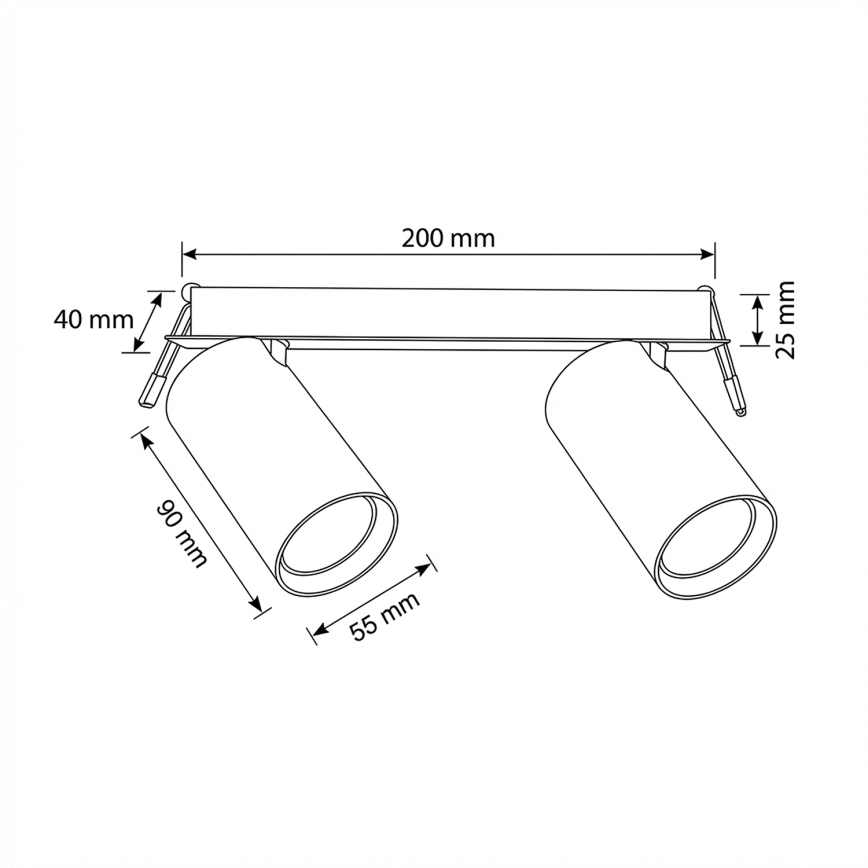 Brilagi - SELE recessed downlight 2xGU10/30W/230V black