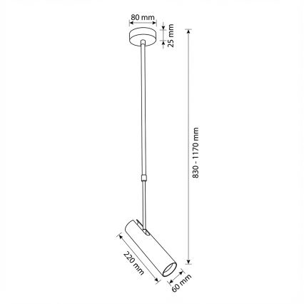 Brilagi - SELE Rod-Mounted Pendant Light 1xGU10/30W/230V beige