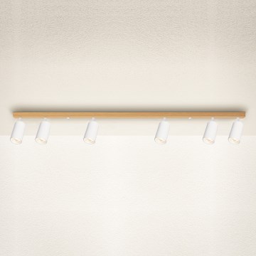 Brilagi - SELE spot fixture 6xGU10/30W/230V, white with oak-effect finish