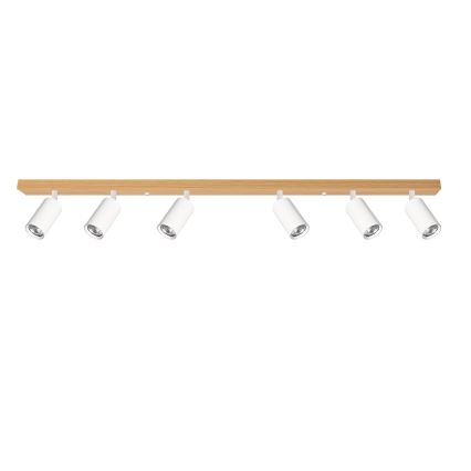 Brilagi - SELE spot fixture 6xGU10/30W/230V, white with oak-effect finish